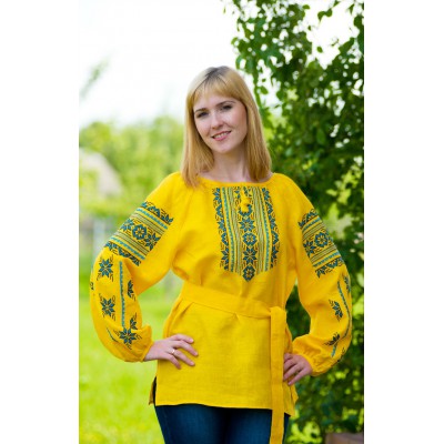 Embroidered blouse "Yellow Joy"